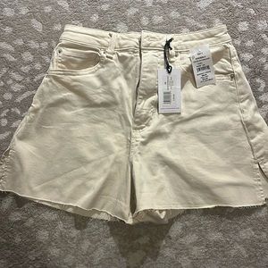 WeWoreWhat Cream Flare Jean Shorts